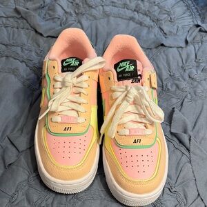 Nike Air Force 1 Sneakers - Pink, Yellow, Green